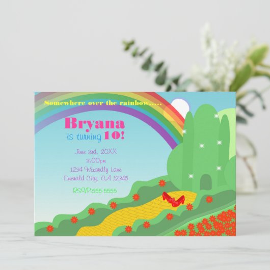 Wizard of OZ Emerald City Slippers Verjaardagsfees Kaart (Staand voorkant)