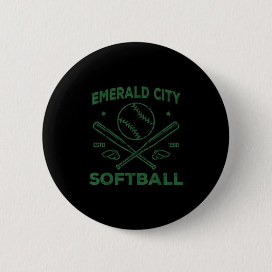 Wizard Of Oz Emerald City Softball Costume Hallowe Ronde Button 5,7 Cm (Voorkant)