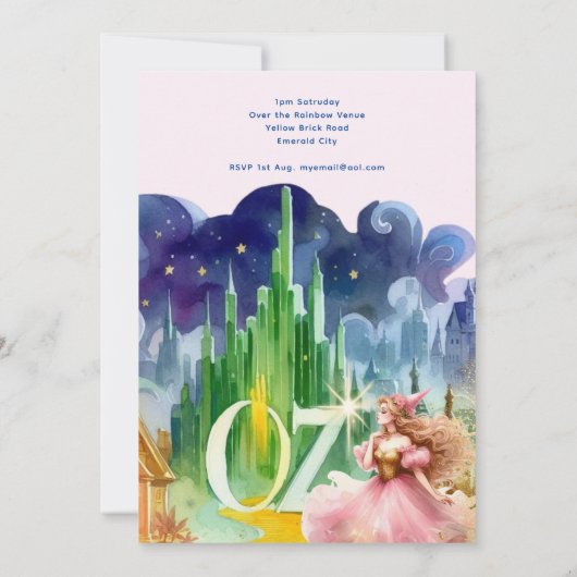 Wizard of Oz Verjaardag Goede Heks Verjaardag Kaart (Achterkant)