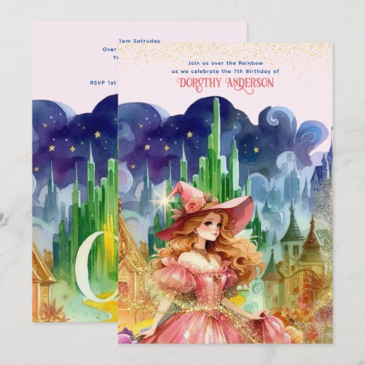 Wizard of Oz Verjaardag Goede Heks Verjaardag Kaart (Voorkant / Achterkant)