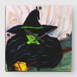 WIZARD OZ MELTING WITCH SQUARE WALL CLOCK VIERKANTE KLOK