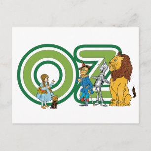 wizard Oz-tekens en tekstletters Briefkaart