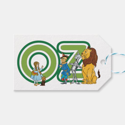 wizard Oz-tekens en tekstletters Cadeaulabel (Voorkant (Horizontaal))