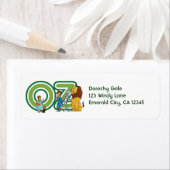  wizard Oz-tekens en tekstletters Etiket (Insitu)