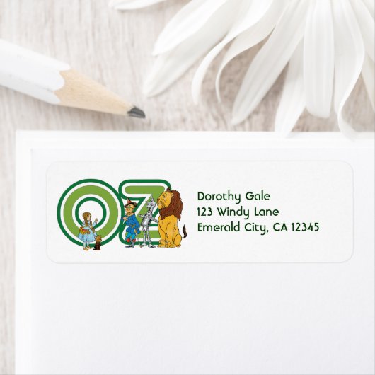 wizard Oz-tekens en tekstletters Etiket (Insitu)