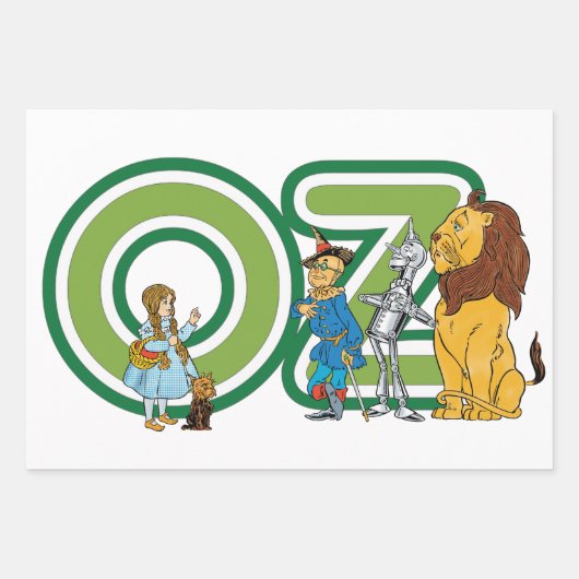 wizard Oz-tekens en tekstletters Inpakpapier Vel (Voorkant 3)