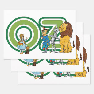  wizard Oz-tekens en tekstletters Inpakpapier Vel