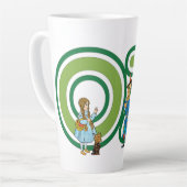 wizard Oz-tekens en tekstletters Latte Mok (Linkerhoek)