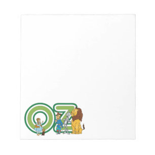 wizard Oz-tekens en tekstletters Notitieblok