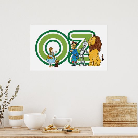  wizard Oz-tekens en tekstletters Poster (Keuken)