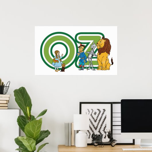 wizard Oz-tekens en tekstletters Poster (Thuiskantoor)