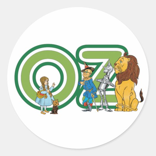 wizard Oz-tekens en tekstletters Ronde Sticker (Voorkant)