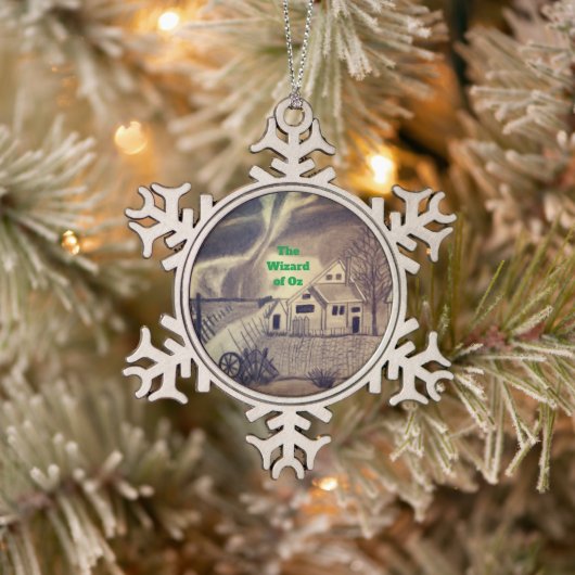 WIZARD OZ TORNADO Snowflake Framed Ornament (Boom)