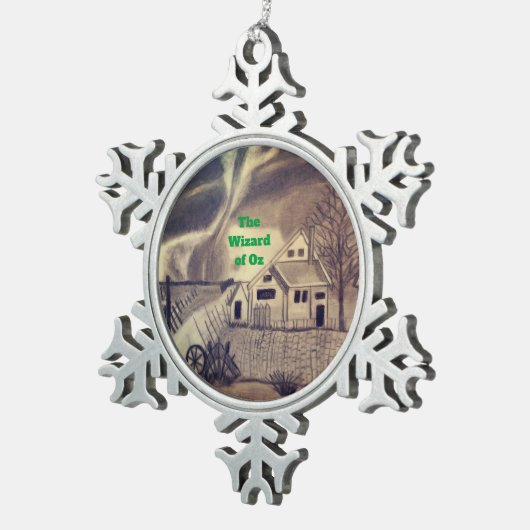 WIZARD OZ TORNADO Snowflake Framed Ornament (Rechts)