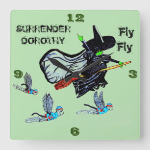 WIZARD OZ-VLIEGTUIG MET DE WALKSQUARE-KLOCK VIERKANTE KLOK