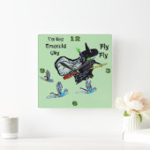 WIZARD OZ-VLIEGTUIG MET DE WALKSQUARE-KLOCK VIERKANTE KLOK (Huis)