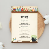 Wizard Party Drinken Menu Opties Bar Menu Poster