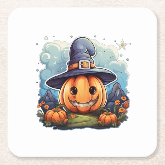 Wizard pumpkin  kartonnen onderzetters (Voorkant)