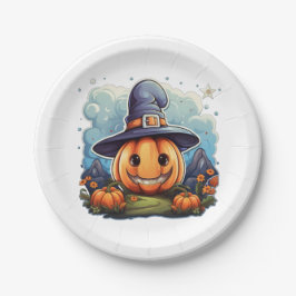 Wizard pumpkin papieren bordje