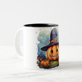 Wizard pumpkin tweekleurige koffiemok (Voorkant links)