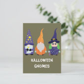 Wizard Pumpkin Witch Halloween Gnomes Holiday Briefkaart (Staand voorkant)