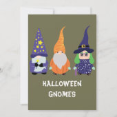 Wizard Pumpkin Witch Halloween Gnomes Holiday Kaart (Voorkant)