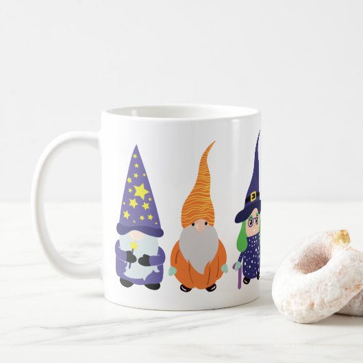 Wizard Pumpkin Witch Halloween Gnomes Koffiemok (Met donut)