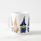 Wizard Pumpkin Witch Halloween Gnomes Koffiemok (Voorkant links)