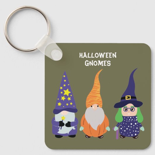 Wizard Pumpkin Witch Halloween Gnomes Sleutelhanger (Voorkant)