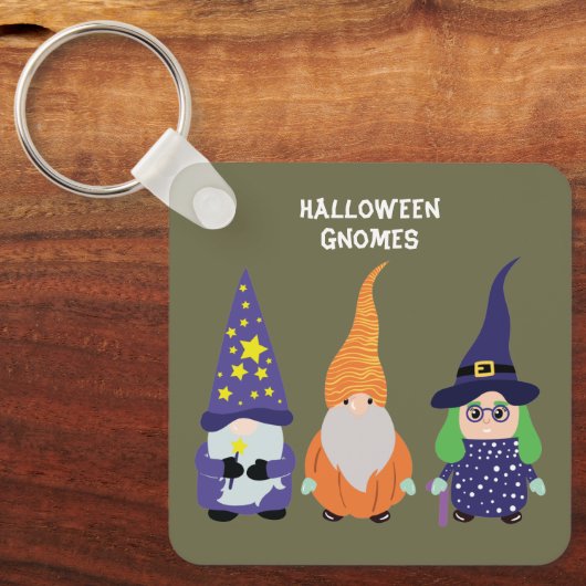 Wizard Pumpkin Witch Halloween Gnomes Sleutelhanger (Voorkant)