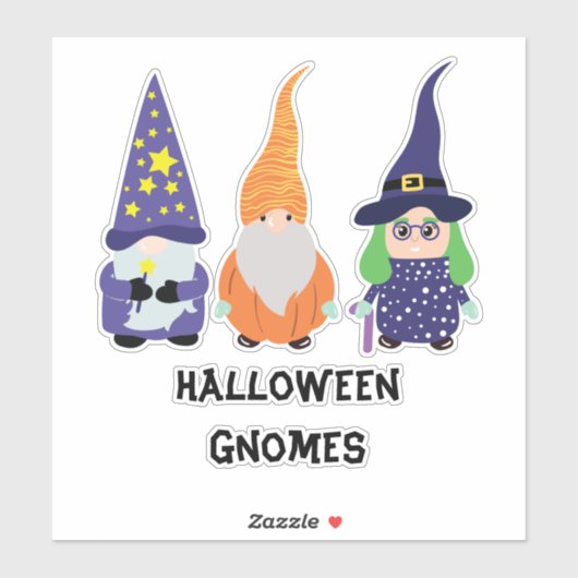 Wizard Pumpkin Witch Halloween Gnomes Vinyl Decal Sticker (Vel)