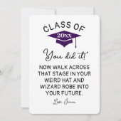 Wizard Robe en Pet Afstuderen 2025 Funny Custom Feestdagenkaart (Voorkant)