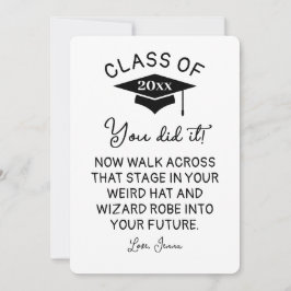 Wizard Robe en Pet Afstuderen 2025 Funny Custom Feestdagenkaart