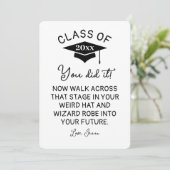 Wizard Robe en Pet Afstuderen 2025 Funny Custom Feestdagenkaart (Staand voorkant)