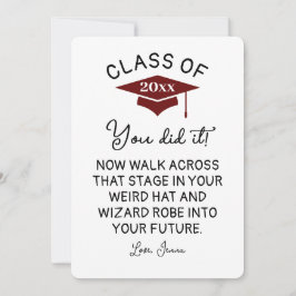 Wizard Robe en Pet Afstuderen 2025 Funny Custom Feestdagenkaart