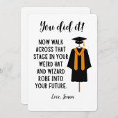 Wizard Robe en Pet Afstuderen Funny Custom Kaart (Voorkant / Achterkant)