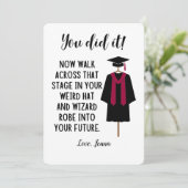 Wizard Robe en Pet Afstuderen Funny Custom Kaart (Staand voorkant)