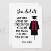 Wizard Robe en Pet Afstuderen Funny Custom Kaart (Voorkant / Achterkant)