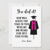 Wizard Robe en Pet Afstuderen Funny Custom Kaart (Voorkant)