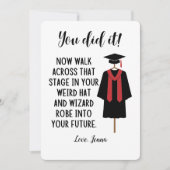 Wizard Robe en Pet Afstuderen Funny Custom Kaart (Voorkant)