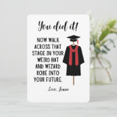 Wizard Robe en Pet Afstuderen Funny Custom Kaart (Staand voorkant)
