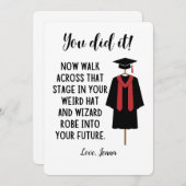 Wizard Robe en Pet Afstuderen Funny Custom Kaart (Voorkant / Achterkant)