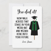 Wizard Robe en Pet Afstuderen Funny Custom Kaart (Voorkant)