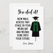 Wizard Robe en Pet Afstuderen Funny Custom Kaart (Voorkant / Achterkant)