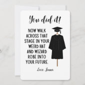 Wizard Robe en Pet Afstuderen Funny Custom Kaart (Voorkant)