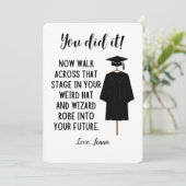 Wizard Robe en Pet Afstuderen Funny Custom Kaart (Staand voorkant)