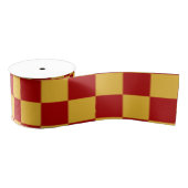 Wizard Rood en Goud Geruit Grosgrain Lint (Spoel)