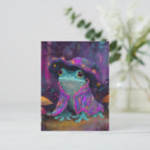 wizard schattige kikker briefkaart (Staand voorkant)