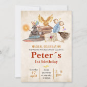 Wizard School Themed Birthday Party Invitation Kaart (Voorkant)