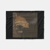 Wizard Sigaret Kitten Grappig Roken Kat Meme BH Fleece Deken (Voorkant (Horizontaal))